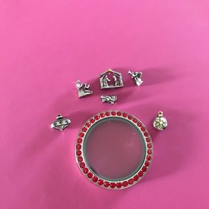 Authentic Origami Owl Twist Locket Face & Holiday Charms